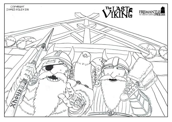 p12-13-Odin_and_Thor-colouring-in